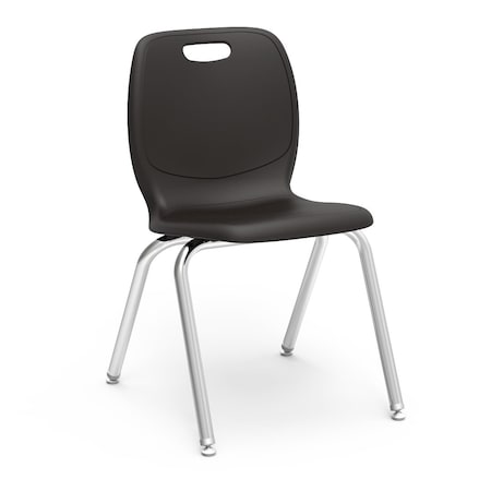 Virco N2 Series 18" Classroom Chair, 5th Grade - Adult with Nylon Glides - Black Seat N218